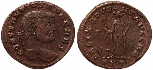 Roman coin of Constantius I Ae large follis - FELIX ADVENT AVGG NN - Carthage